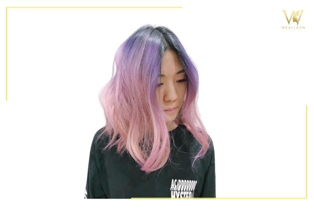 Nhuộm tóc từ Lilac đến Dusky Pink Ombre