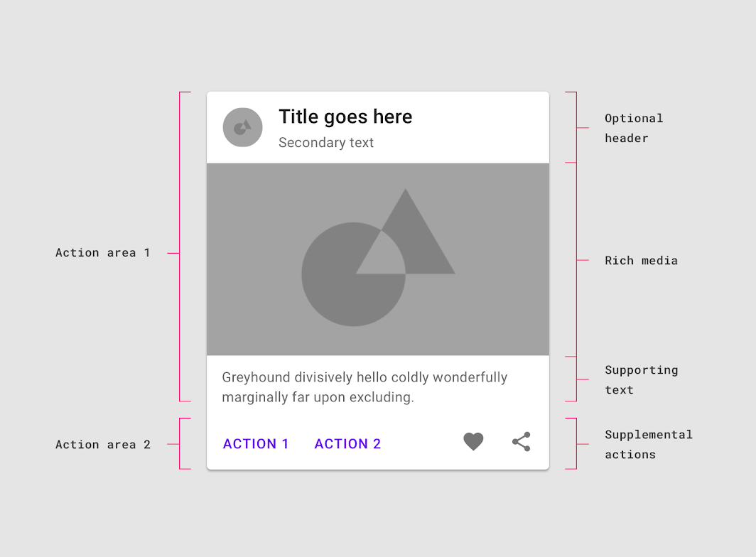 Material Design Card Design UI 