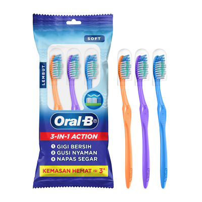 Oral-B Sikat Gigi 3 in 1 Action 3 pcs