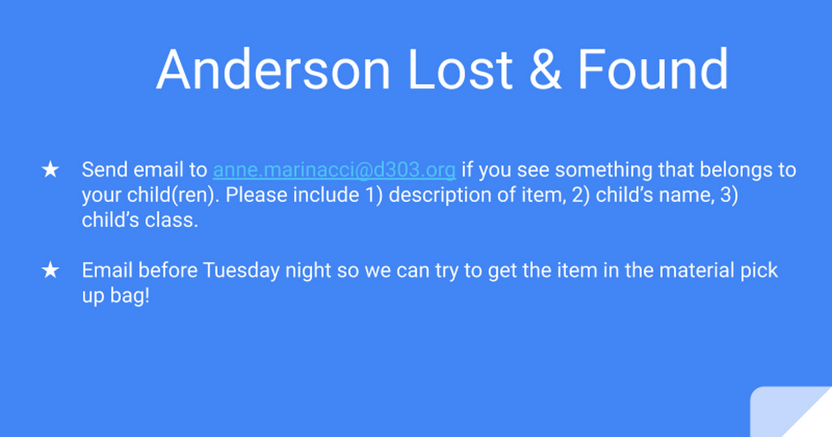 Anderson Lost & Found