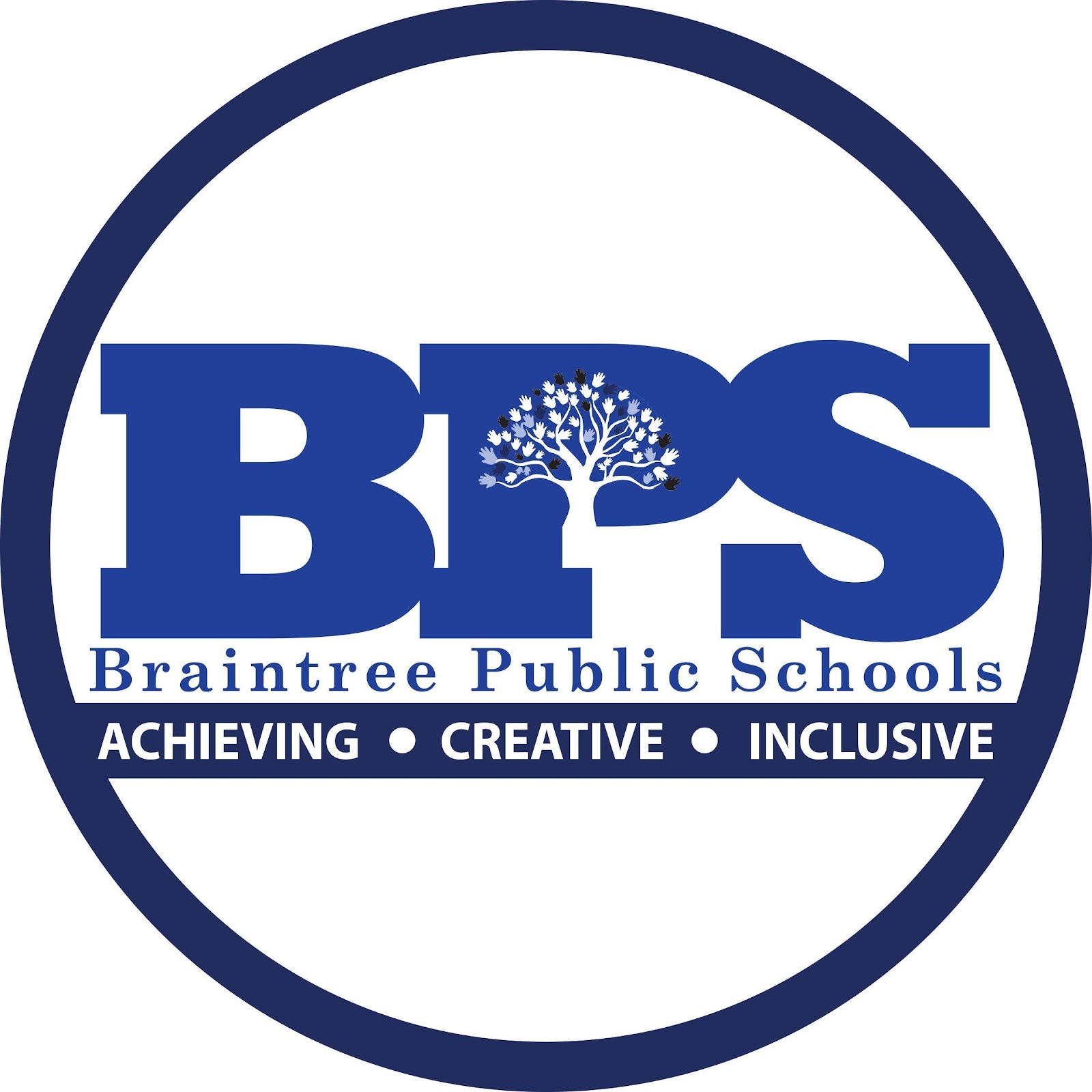 Braintree Public Schools logo Achieving, creative, inclusive