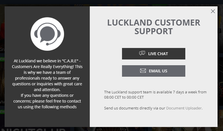 luckland contact