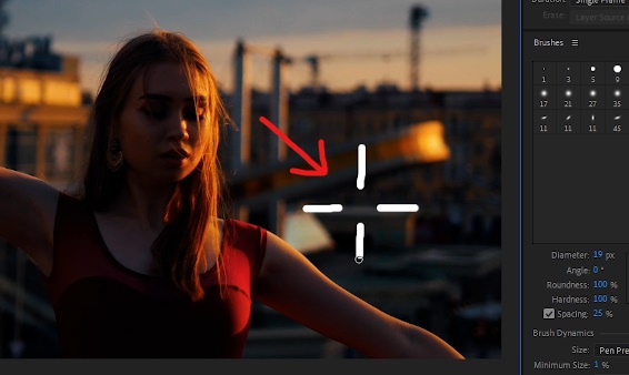 Explosion illustration on right side of the frame on animated footage 