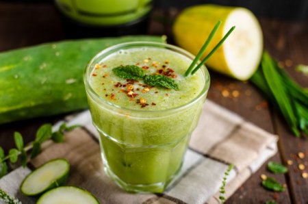 Vegetable smoothie with zucchini and celery