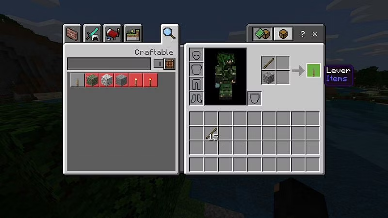 How to make a Lever in Minecraft