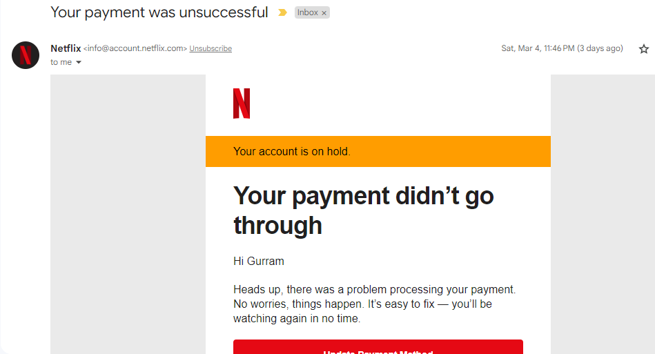 Netflix's Triggered Email