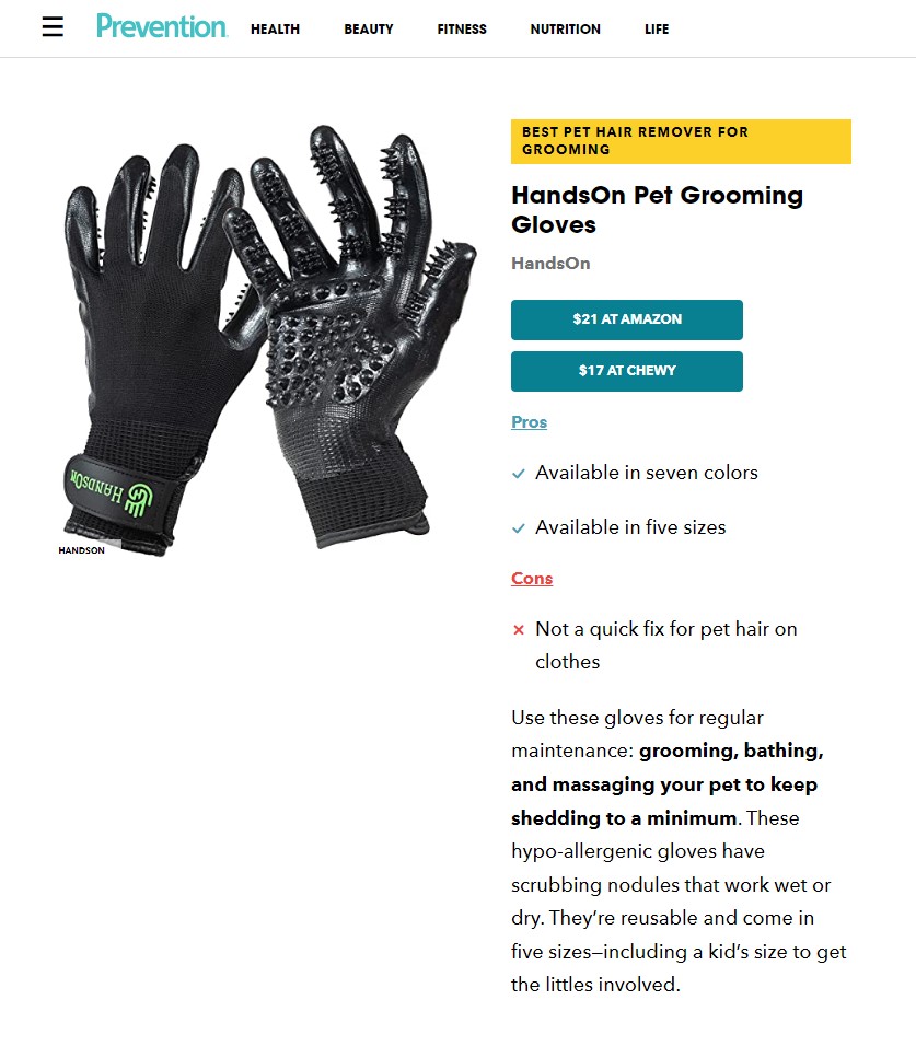 HandsOn Gloves in Prevention press coverage