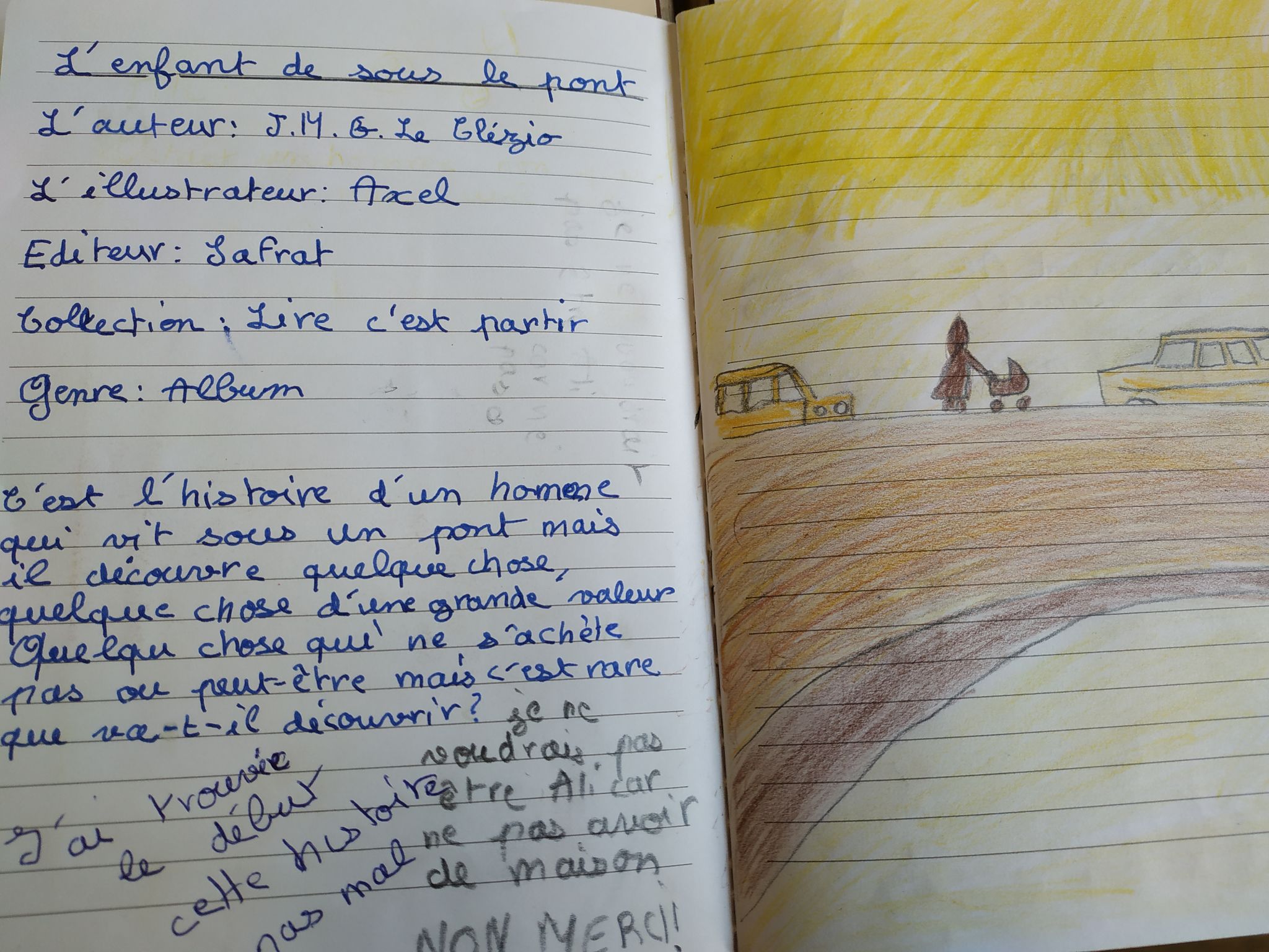 exemple de cahier de lecteur cycle 3 cercle lecture