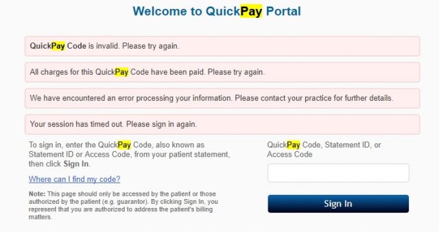 Quickpayportal login