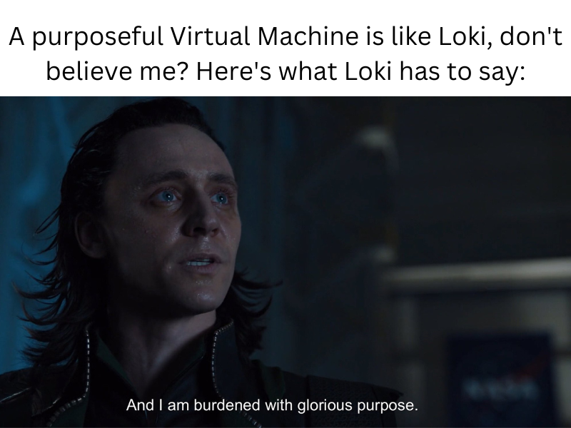 Loki saying he is burdened with glorious purpose meme