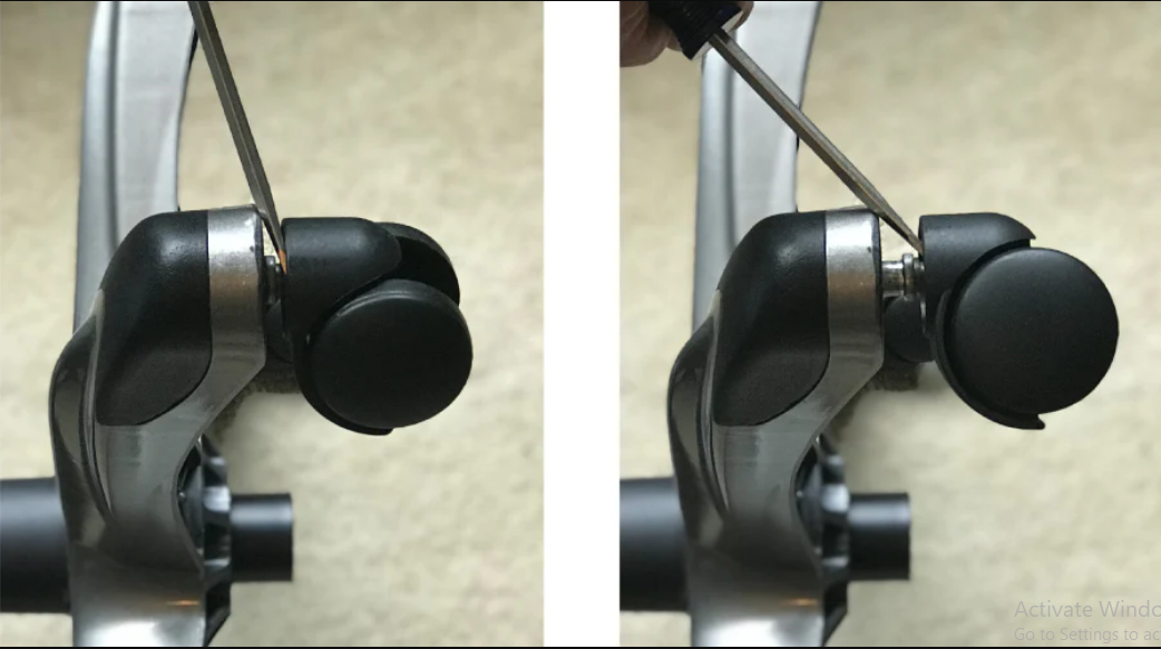 Use a flathead screwdriver to pry the casters from the office chair if they are stuck.