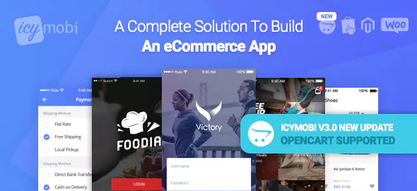 IcyMobi – Solução de aplicativo de comércio eletrônico tudo-em-um