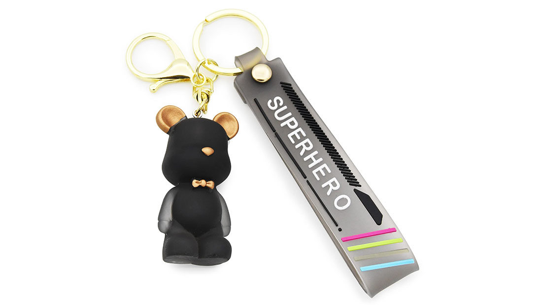 Factory sale black bears rubber keychain maker best giveaway items