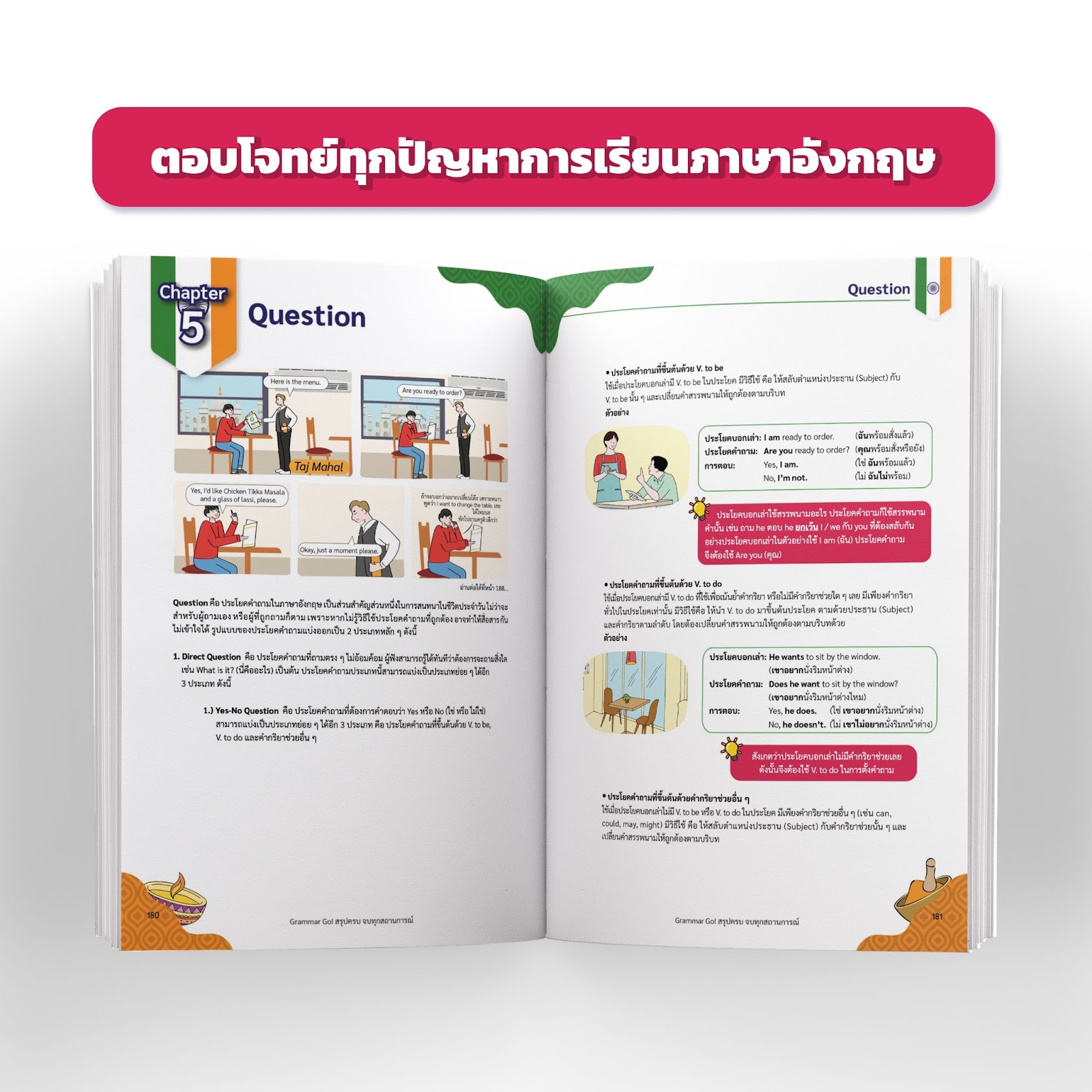 Example of the content in Grammar GO! book