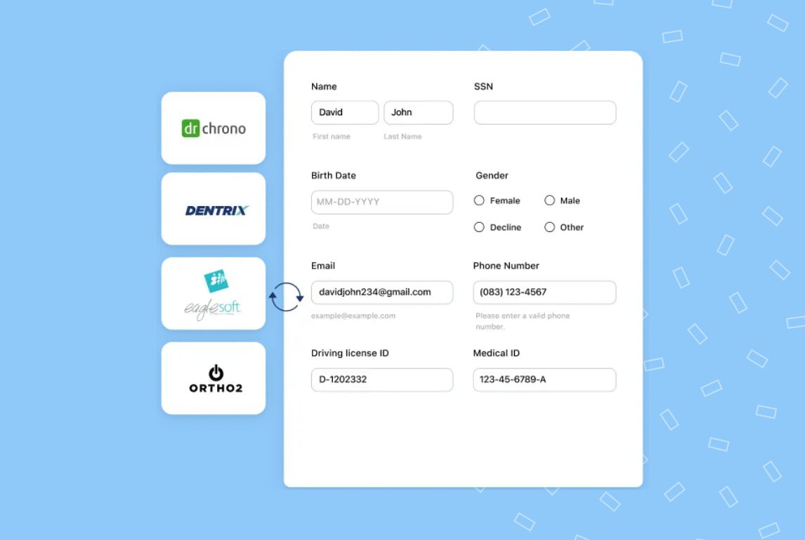 Image shows how Birdeye can simplify medical intake forms for healthcare businesses