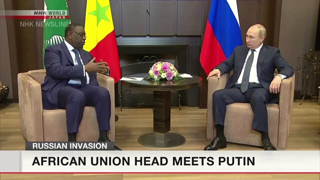 African Union head meets Putin as concern over food crisis grows