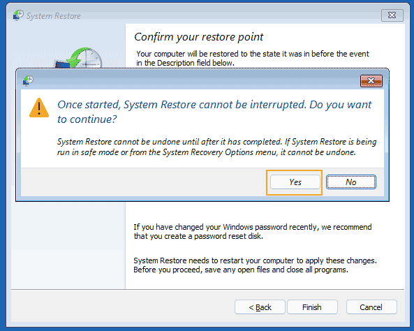 Windows 11 - System Restore resolve the Kernel security check failure