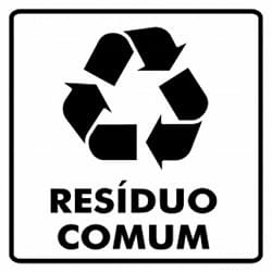 Símbolo de resíduos do Grupo D, com a legenda "Resíduo Comum"