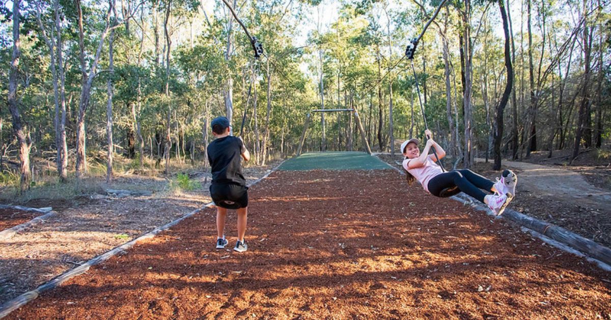 Flying fox in nature-based playground 