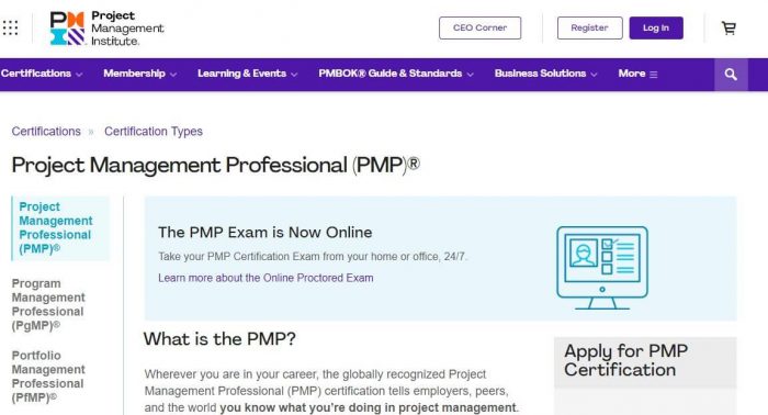 PMP project management certification