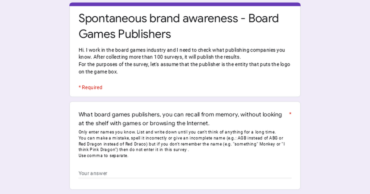 Ready go to ... https://bit.ly/3kMwMI6 [ Spontaneous brand awareness - Board Games  Publishers]