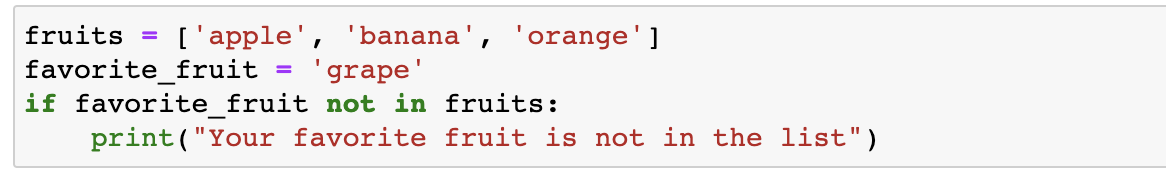 Using "if not" with python's "in" and "not in" operators