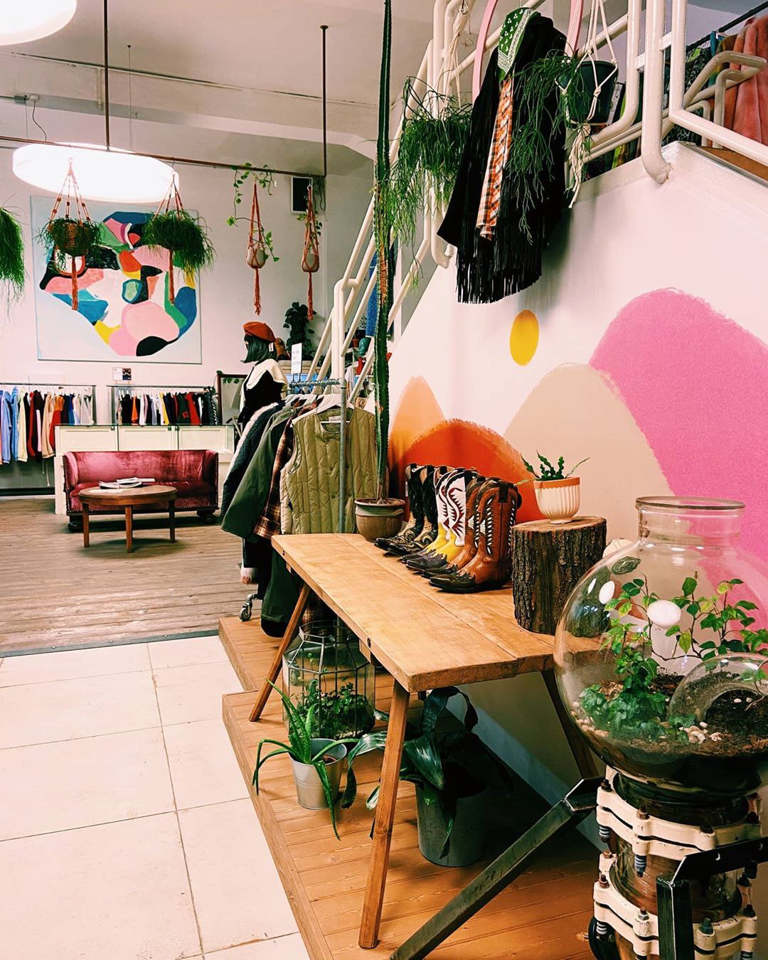 Displays of Retrock's unique designs and atmospheric shop