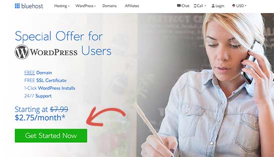 Bluehost começar