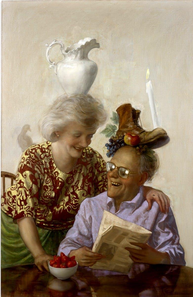 currin newspaper couple painting