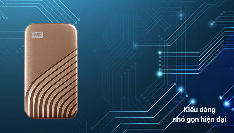 Ổ cứng gắn ngoài SSD WD My Passport 2TB USB 3.2 Gen2 Gold (WDBAGF0020BGD-WESN) | Kiểu dáng nhỏ gọn hiện đại 