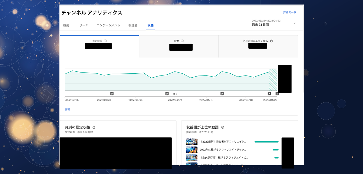 収益化後は「収益」