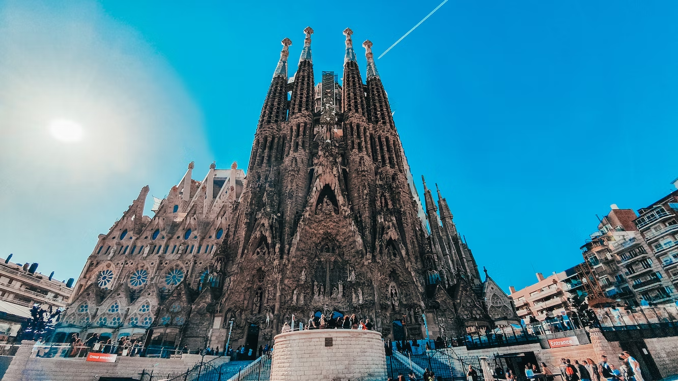 Exterior View of the Sagrada Familia by Antoni Gaudi