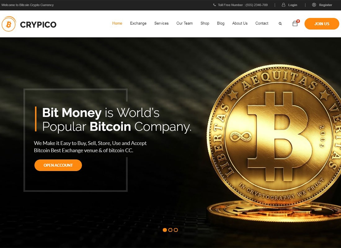 Crypico |  Tema de WordPress de moneda criptográfica