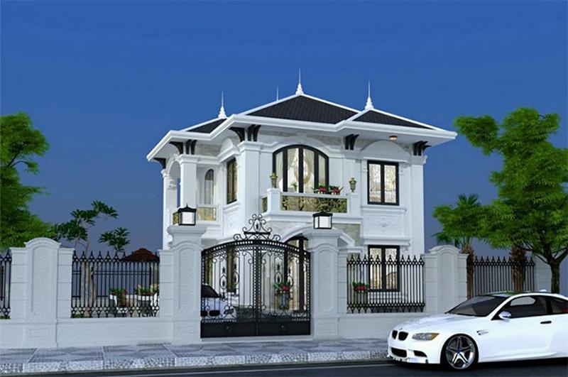 nhà tân cổ điển 2 tầng