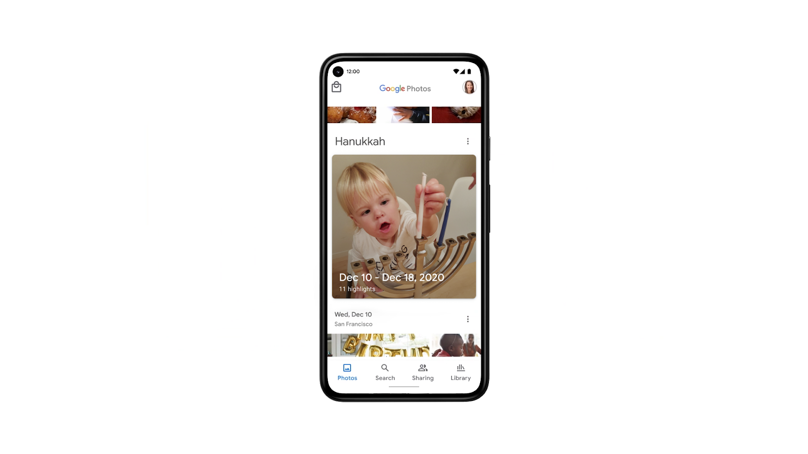 Image 2: 使用者將可以依照自己慶祝的節日來查看新的美好回憶類型