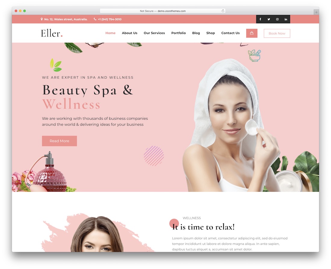 eller maquillador tema de wordpress