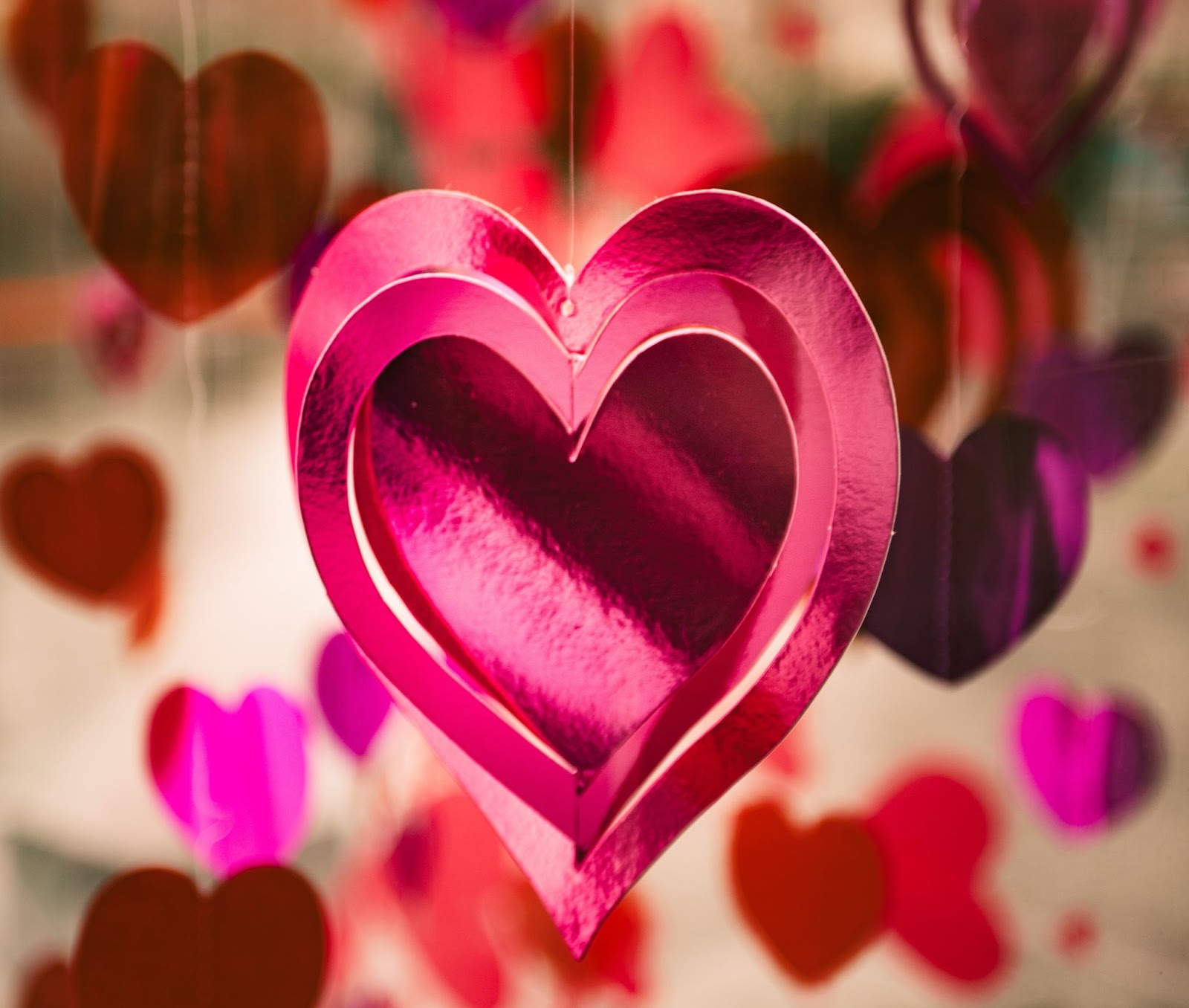 pink foil heart Valentine's Day decoration