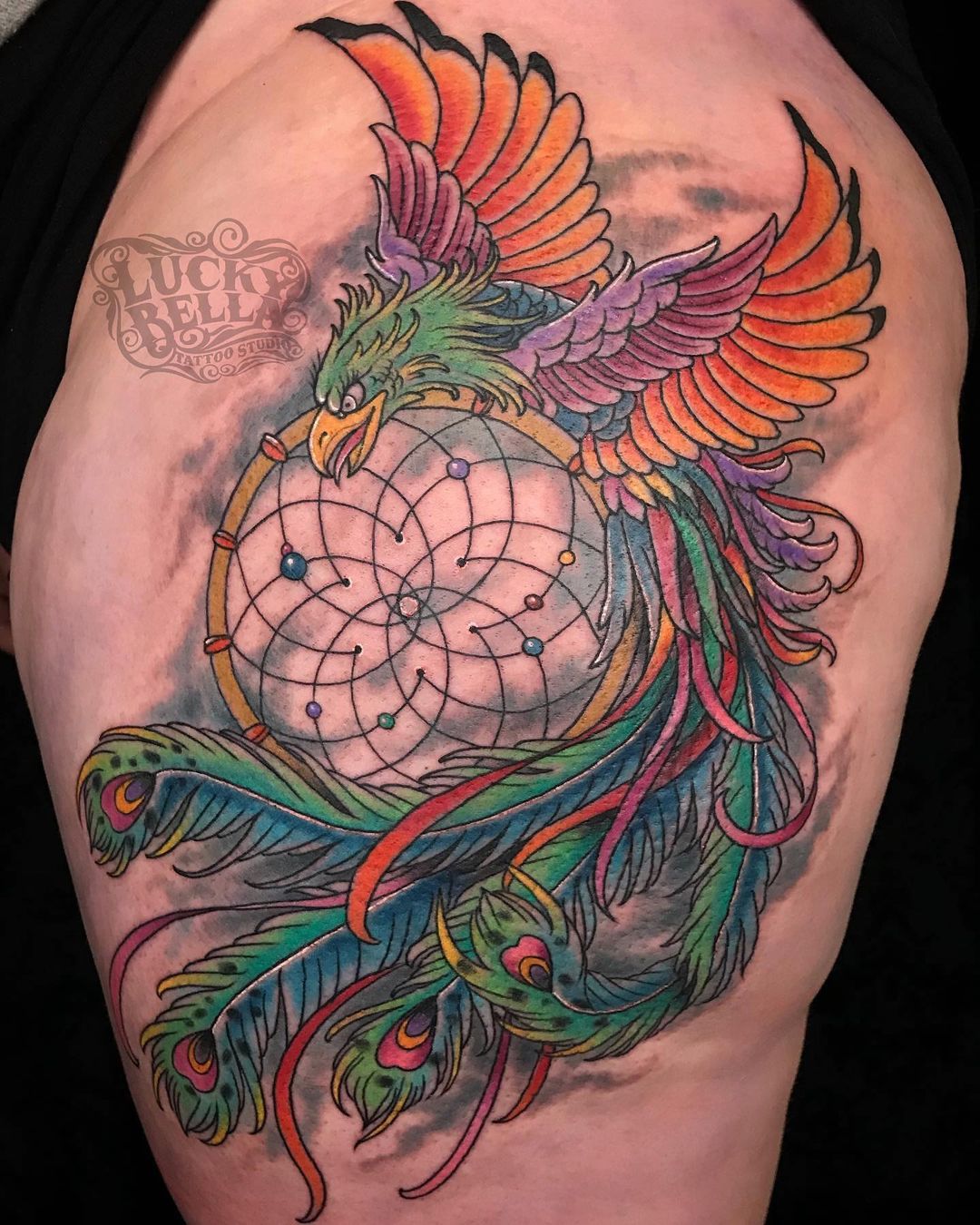 Dream-Catcher With Phoenix Tattoo