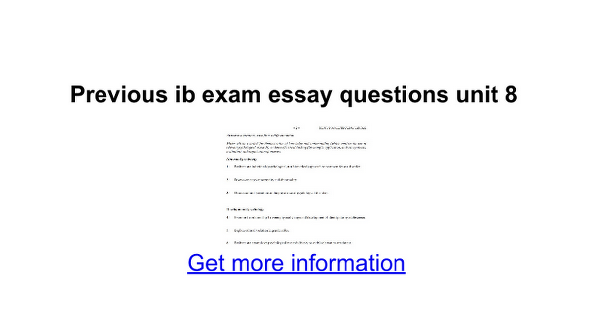 ib essay questions