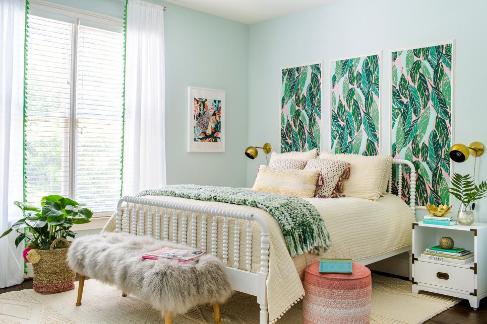 Desain kamar tidur anak perempuan dengan konsep green room