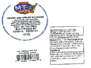 Label, Sheetz M-T-Go Veggie and Apples with Cheese, 7 oz.