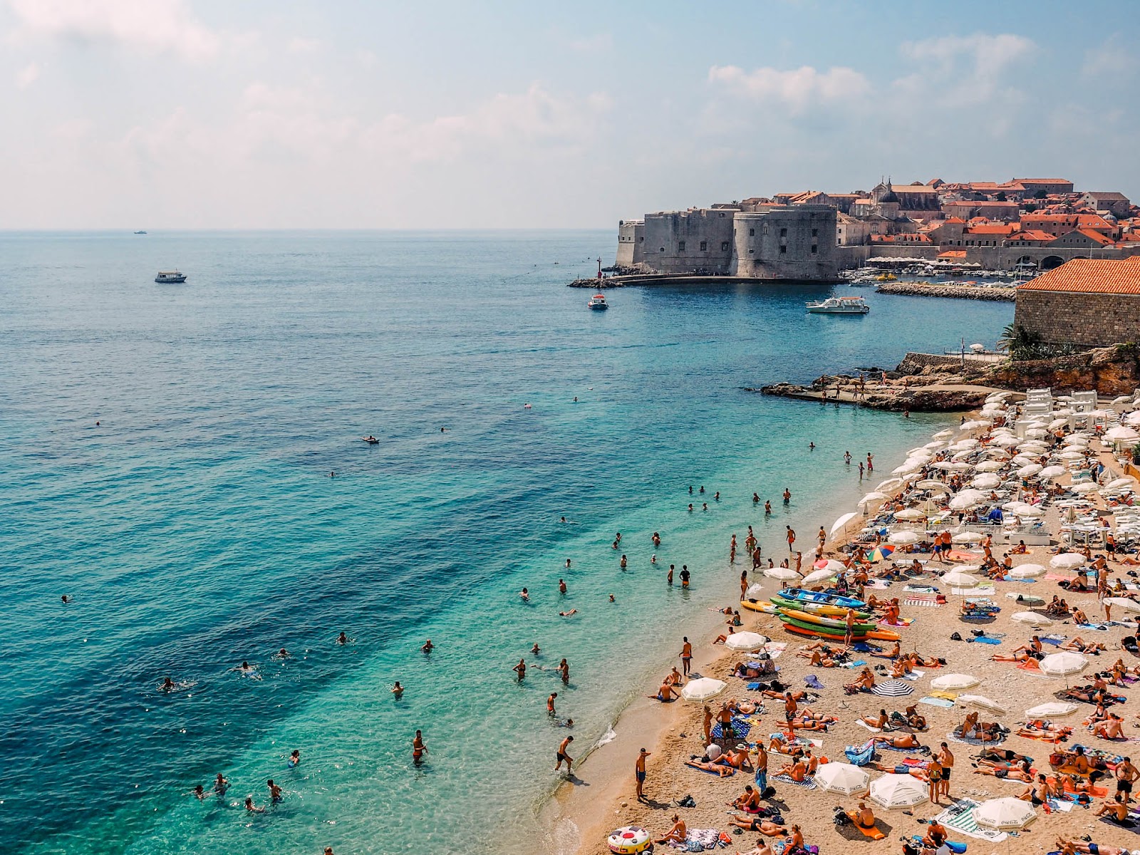 Popular Dubrovnik beach near Old Town