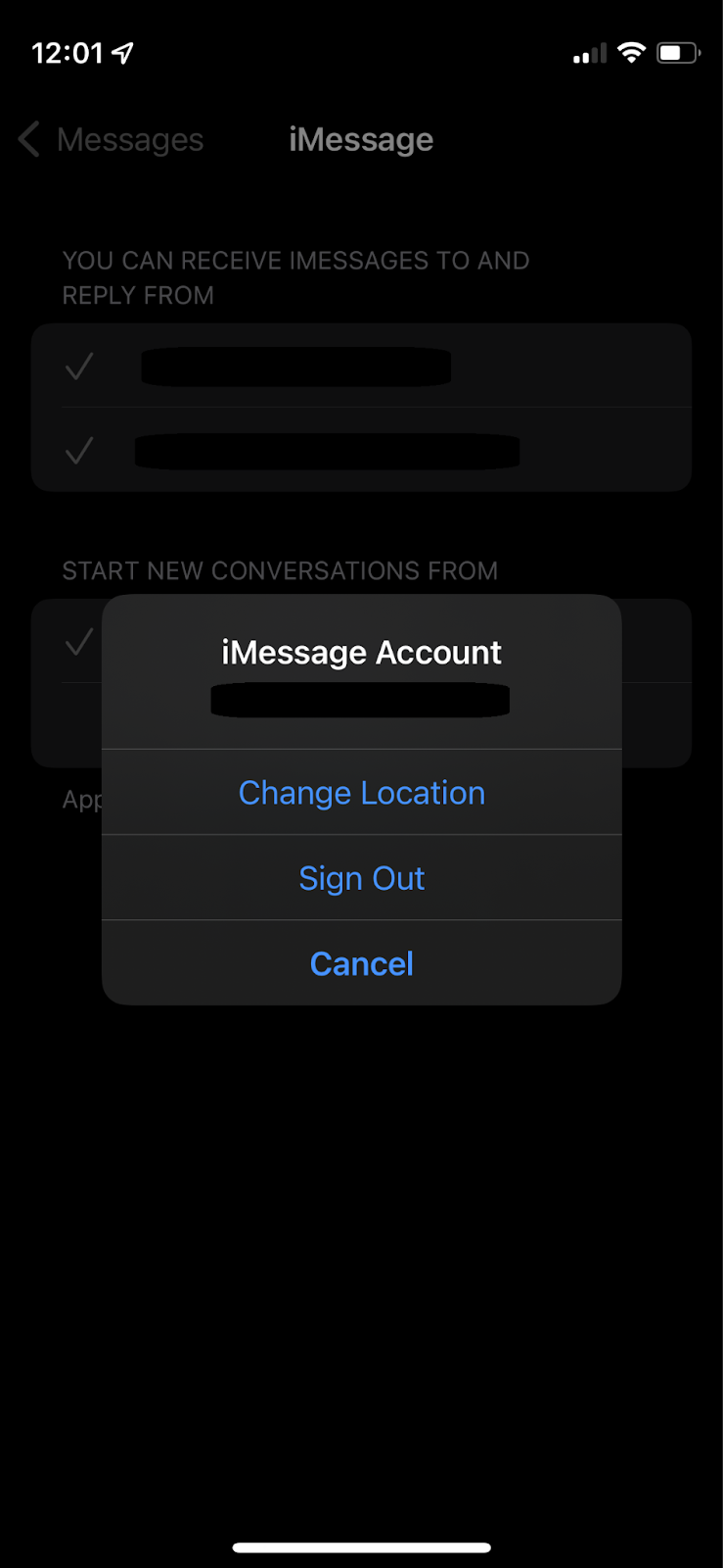 sign out and sign in again in Apple ID