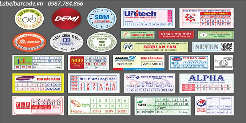 Đa dạng mẫu giấy in tem bảo hành