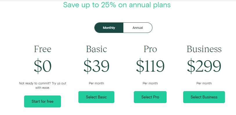 Teachable pricing plans