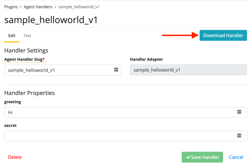 Handler Configuration View