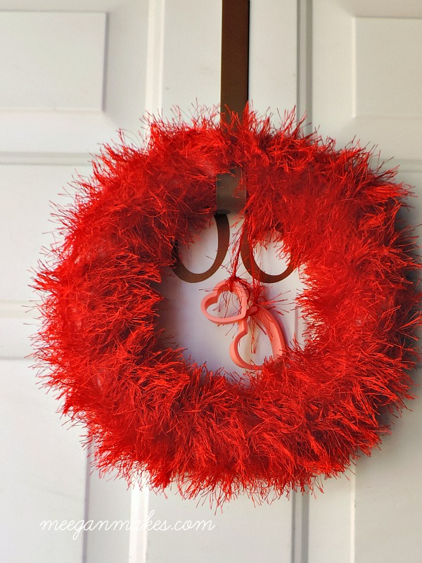 scarf wreath for Valentine's day, DIY Valentine’s Day Decorations