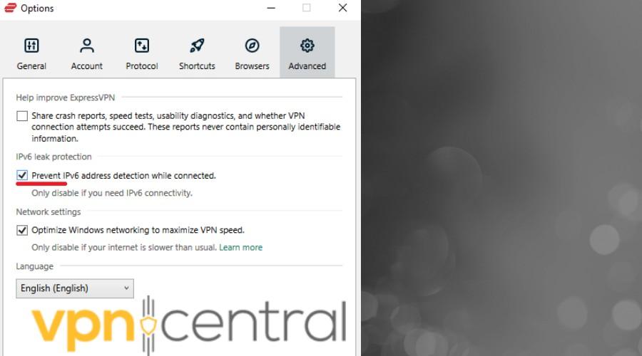 expressvpn prevent ipv6 address detection while connected