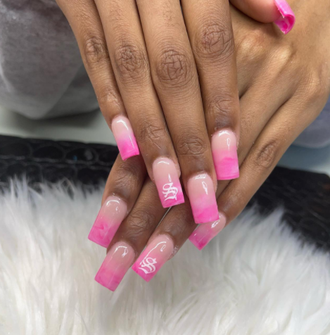 Waves Of Pink Ombre Nail Designs