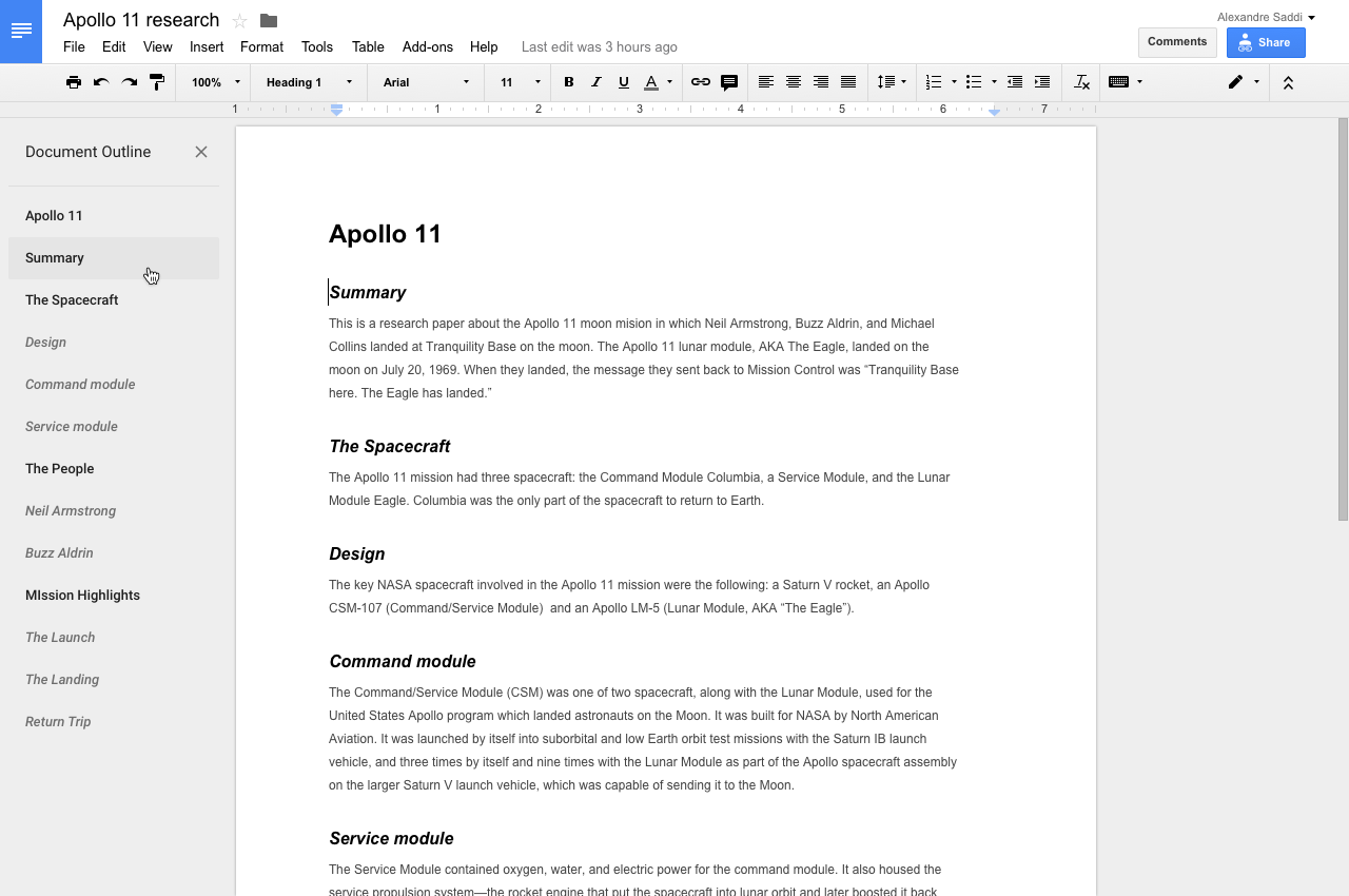 how to create an essay outline in google docs